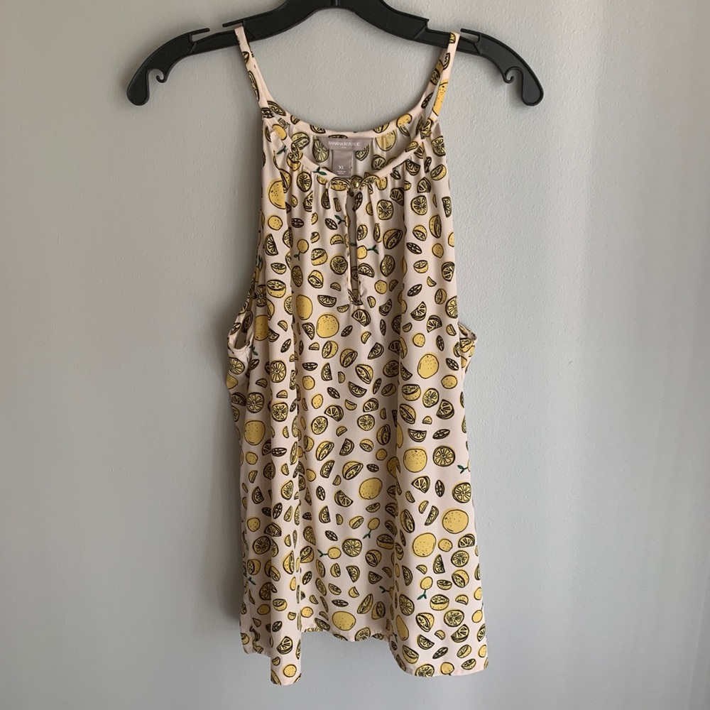EUC Banana Republic Lemon Citrus Print Tank Blouse